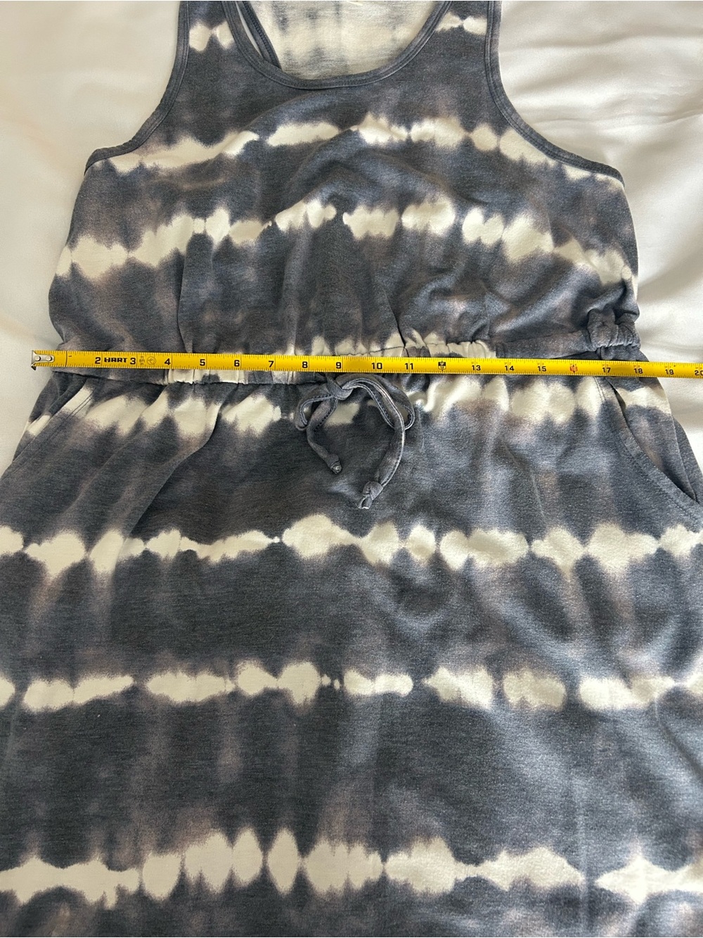 Women’s Terra & Sky blue Strip Tie Dye Sleeveless Dress size OX 14W with pockets - Picture 4 of 9